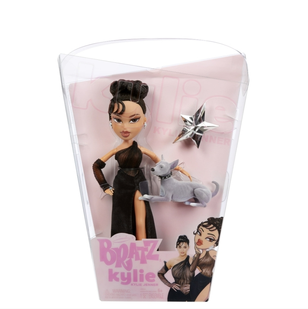 Bratz X Kylie Jenner Night Fashion Doll with Pet Dog and Poster